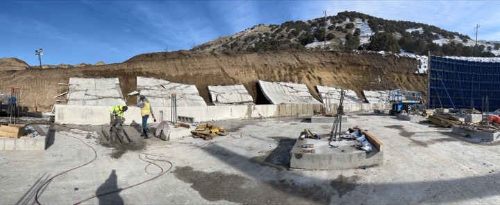 Woodward crew flat sawing a concrete foundation on a commercial job site in Northern Utah